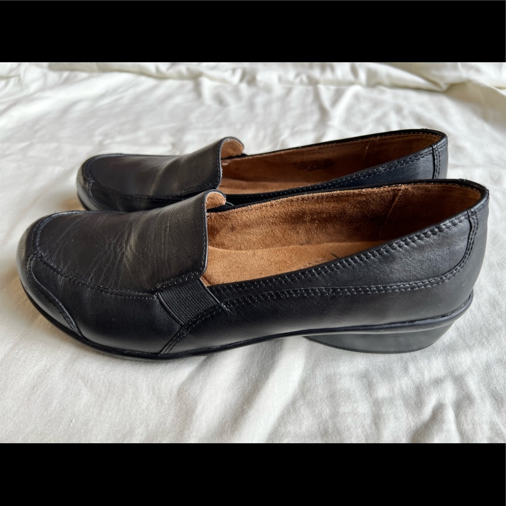 Natural Soul Carryon Leather Loafer Flat Shoes Slip On Black 8 Women